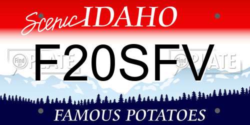 F20SFV Idaho License Plate