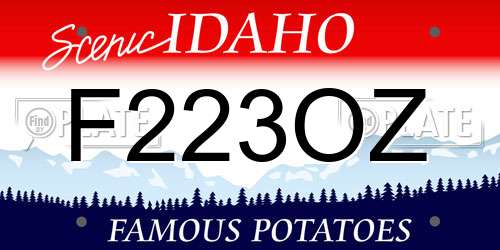 F223OZ Idaho License Plate