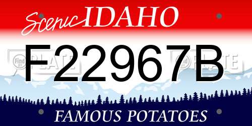 F22967B Idaho License Plate