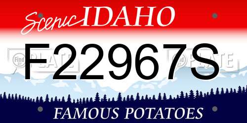 F22967S Idaho License Plate