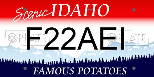 F22AEI Idaho License Plate