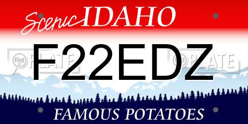 F22EDZ Idaho License Plate