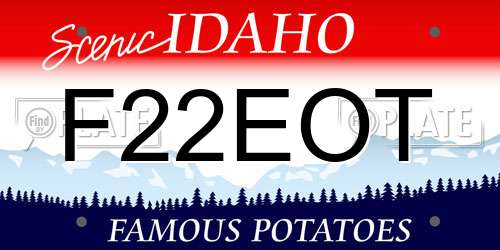 F22EOT Idaho License Plate