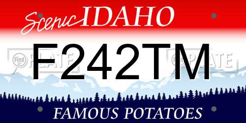F242TM Idaho License Plate