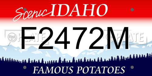 F2472M Idaho License Plate