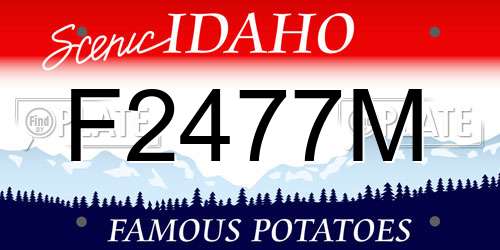 F2477M Idaho License Plate
