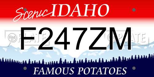 F247ZM Idaho License Plate
