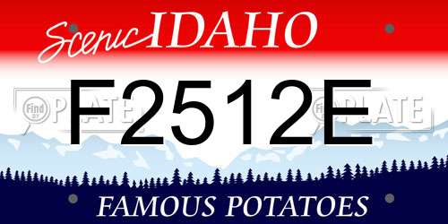 F2512E Idaho License Plate