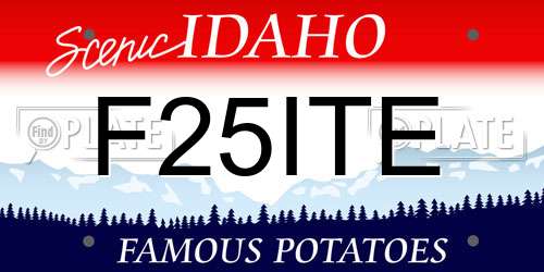 F25ITE Idaho License Plate