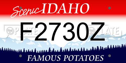 F2730Z Idaho License Plate