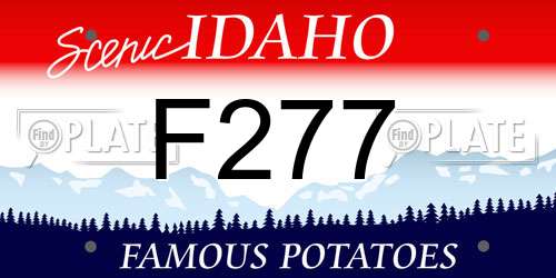 F277 Idaho License Plate