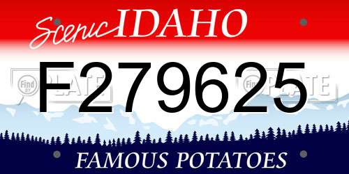 F279625 Idaho License Plate
