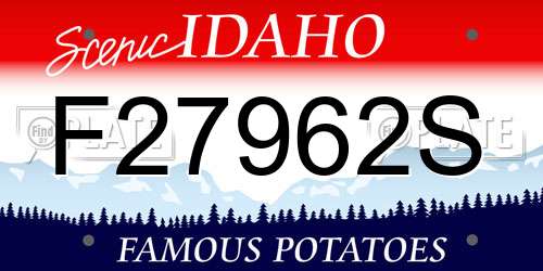 F27962S Idaho License Plate