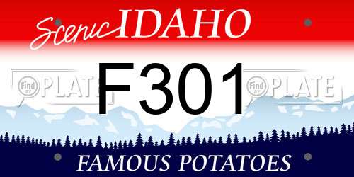 F301 Idaho License Plate