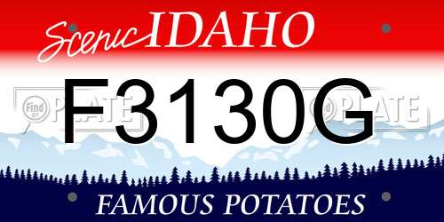 F3130G Idaho License Plate