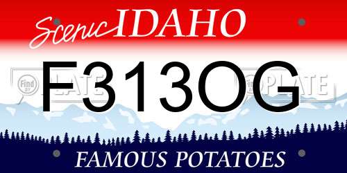 F313OG Idaho License Plate