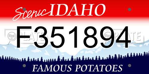 F351894 Idaho License Plate