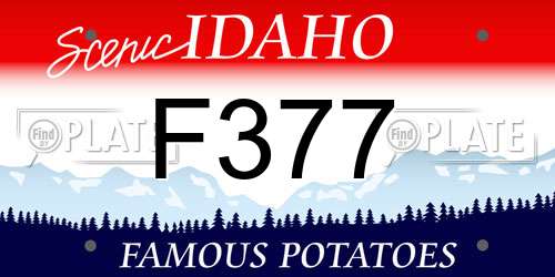 F377 Idaho License Plate
