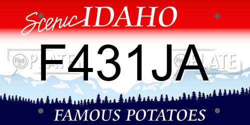 F431JA Idaho License Plate