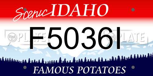 F5036I Idaho License Plate