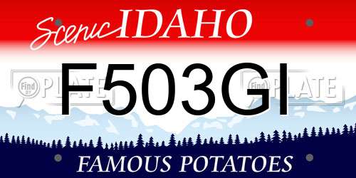 F503GI Idaho License Plate