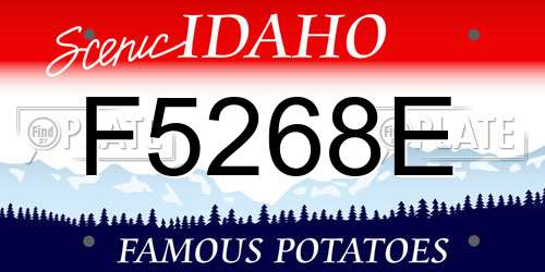 F5268E Idaho License Plate