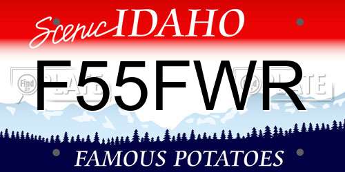 F55FWR Idaho License Plate