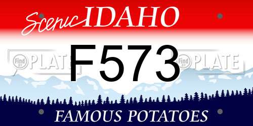 F573 Idaho License Plate