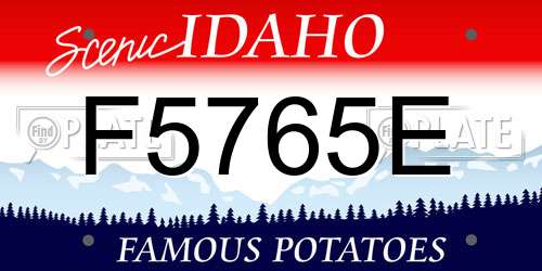F5765E Idaho License Plate