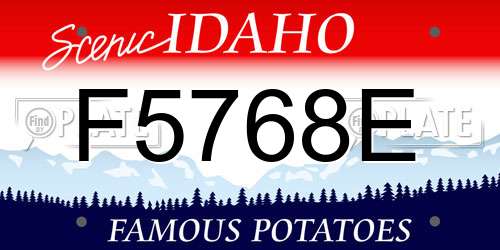 F5768E Idaho License Plate