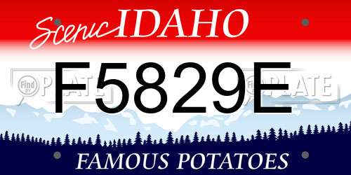 F5829E Idaho License Plate