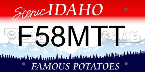 F58MTT Idaho License Plate