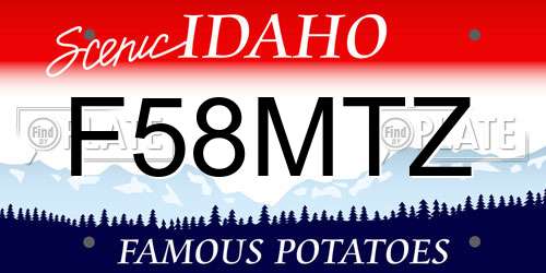 F58MTZ Idaho License Plate