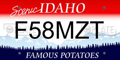 F58MZT Idaho License Plate