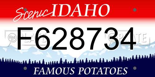 F628734 Idaho License Plate