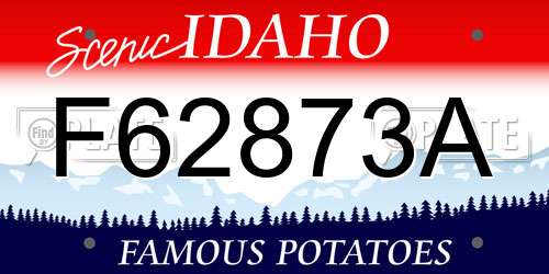 F62873A Idaho License Plate