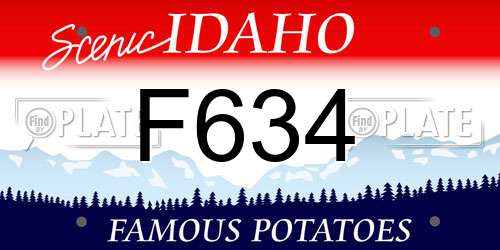 F634 Idaho License Plate