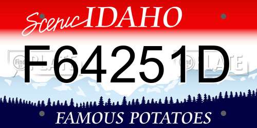 F64251D Idaho License Plate