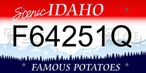 F64251Q Idaho License Plate