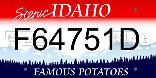 F64751D Idaho License Plate