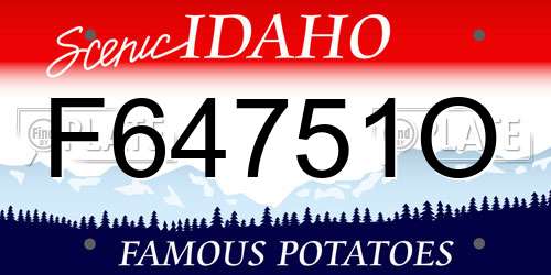 F64751O Idaho License Plate