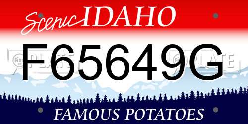F65649G Idaho License Plate