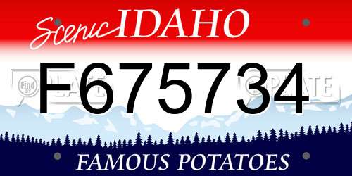 F675734 Idaho License Plate