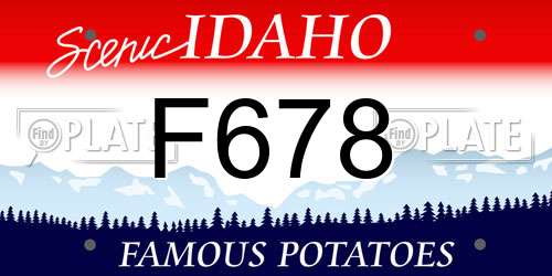 F678 Idaho License Plate