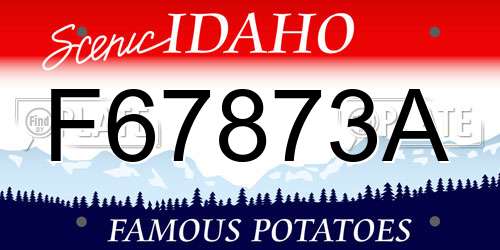 F67873A Idaho License Plate