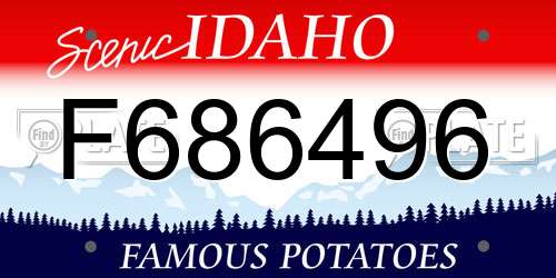F686496 Idaho License Plate
