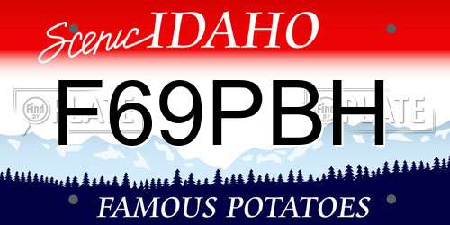 F69PBH Idaho License Plate