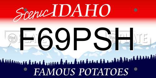 F69PSH Idaho License Plate