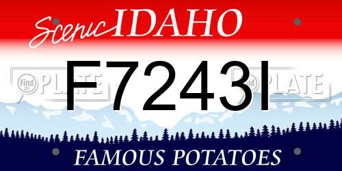 F7243I Idaho License Plate