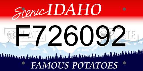F726092 Idaho License Plate